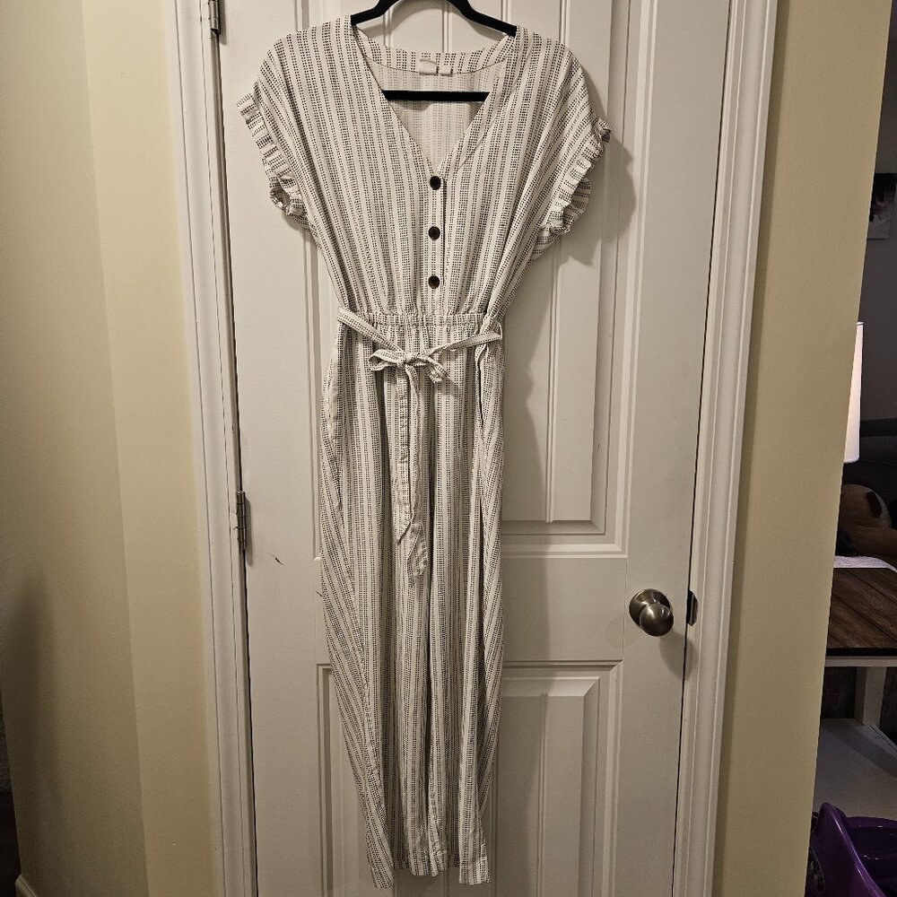 GAP White & Black Striped Rayon Women's Jumpsuit Romper Size Small